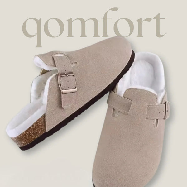 Fur-lined Suede Clogs by Qomfort